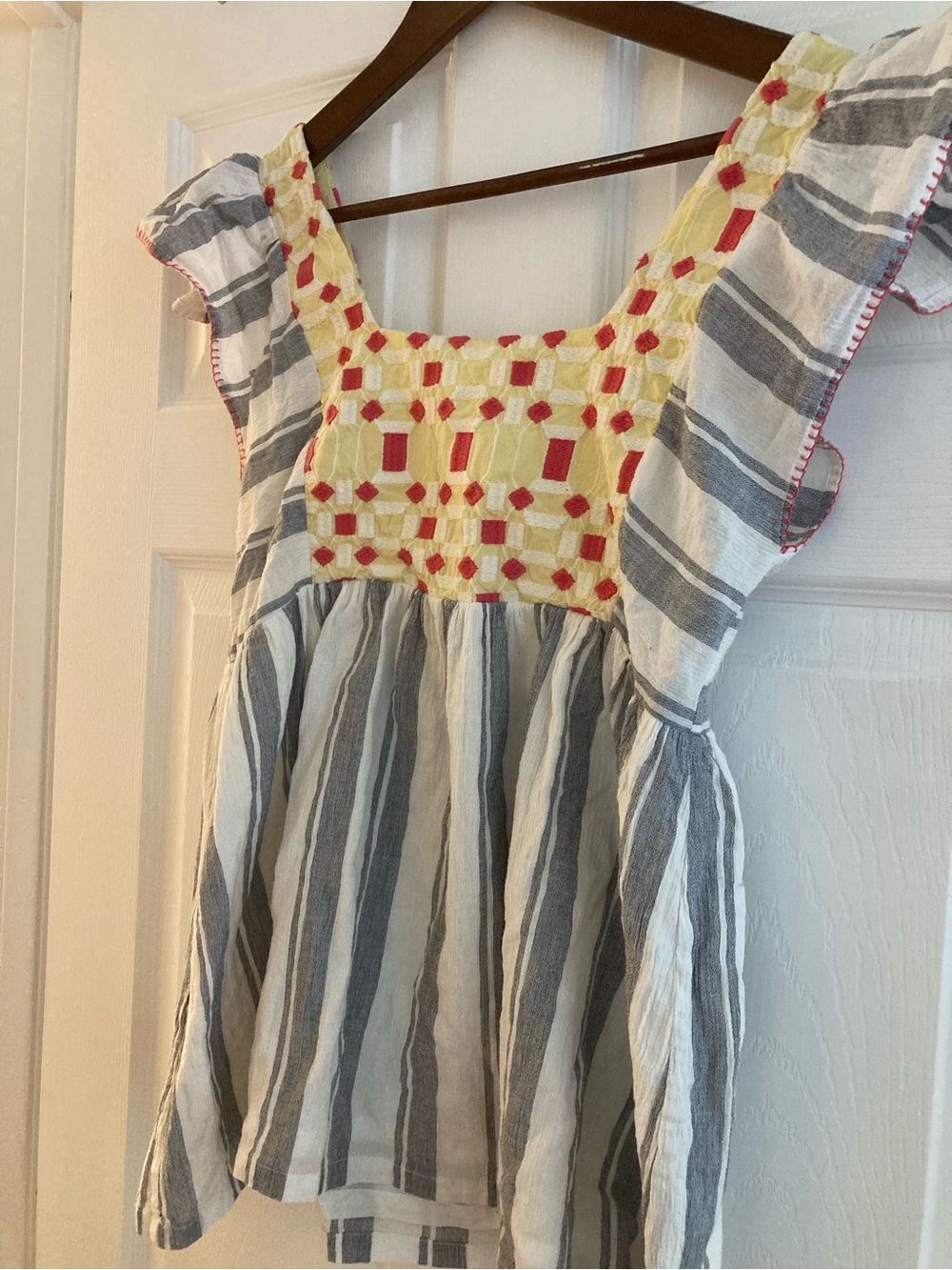 Anthropologie Forever That Girl size 2 Cotton Blend embroidered smock top